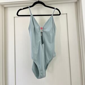 NWOT Solid & Striped The Kelsey Cutout One Piece Swimsuit in Pastel Blue M
